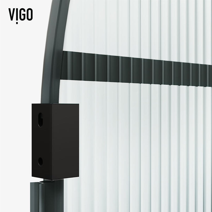 Arden 78" High x 34" Wide Hinged Framed Shower Door with Ribbed Glass - image 8