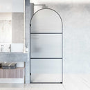 Arden 78" High x 34" Wide Hinged Framed Shower Door with Ribbed Glass - image 1