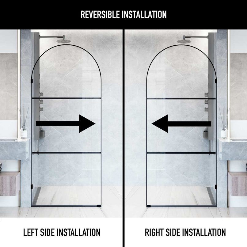 Arden 78" High x 34" Wide Hinged Framed Shower Door with Clear Glass - image 4