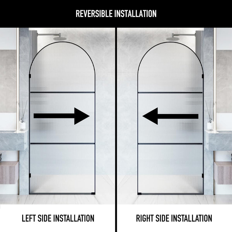 Arden 78" High x 34" Wide Hinged Framed Shower Door with Ribbed Glass - image 4