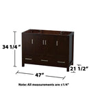 Sheffield 47" Single Freestanding Hardwood Vanity Cabinet Only - Less Vanity Top - image 3