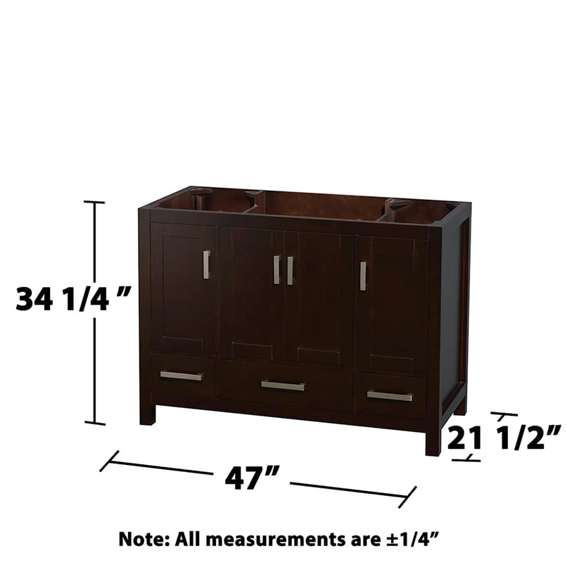 Sheffield 47" Single Freestanding Hardwood Vanity Cabinet Only - Less Vanity Top - image 3
