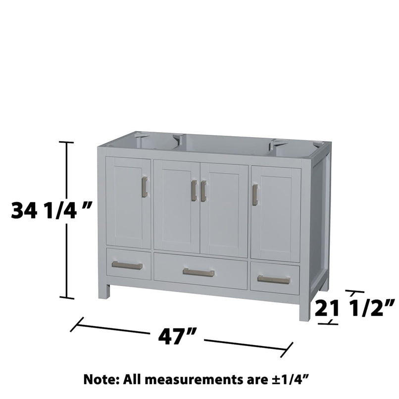 Sheffield 47" Single Freestanding Hardwood Vanity Cabinet Only - Less Vanity Top - image 4