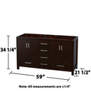 Sheffield 59" Double Freestanding Hardwood Vanity Cabinet Only - Less Vanity Top - image 4