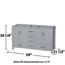 Sheffield 59" Double Freestanding Hardwood Vanity Cabinet Only - Less Vanity Top - image 3