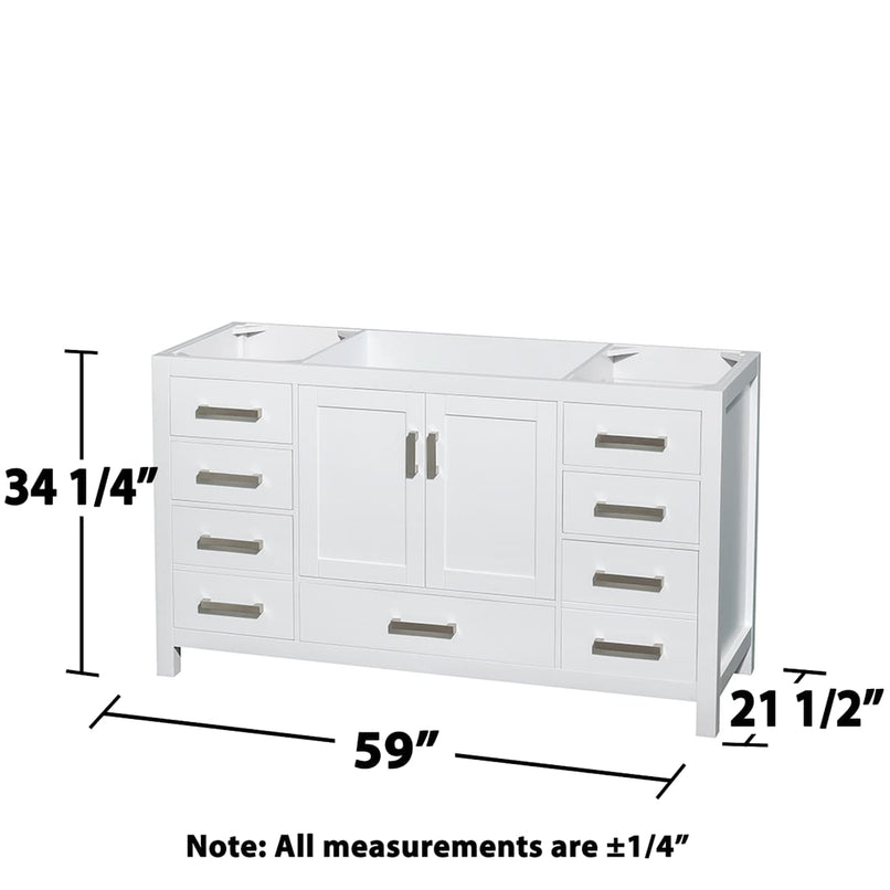 Sheffield 59" Single Freestanding Hardwood Vanity Cabinet Only - Less Vanity Top - image 2
