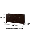 Sheffield 71" Double Freestanding Hardwood Vanity Cabinet Only - Less Vanity Top - image 2