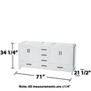 Sheffield 71" Double Freestanding Hardwood Vanity Cabinet Only - Less Vanity Top - image 4