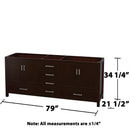 Sheffield 79" Double Freestanding Hardwood Vanity Cabinet Only - Less Vanity Top - image 2