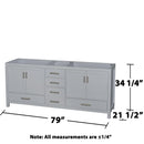Sheffield 79" Double Freestanding Hardwood Vanity Cabinet Only - Less Vanity Top - image 3