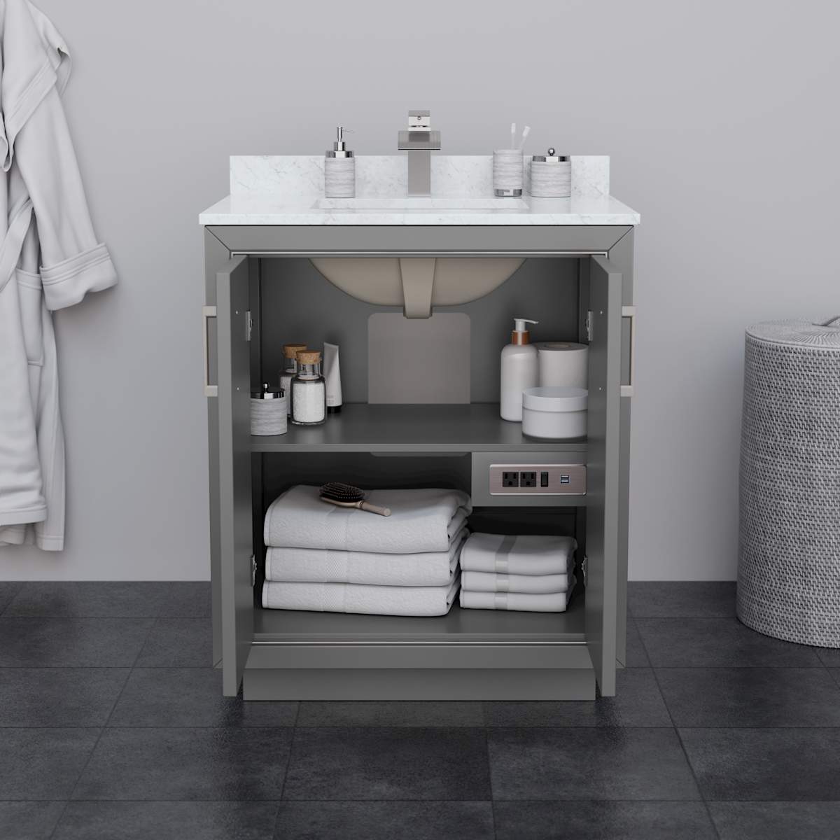Icon 30" Single Free Standing Vanity Cabinet Only - Less Vanity Top