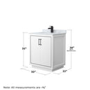 Icon 30" Free Standing Single Basin Vanity Set with Cabinet and Marble Vanity Top - image 6
