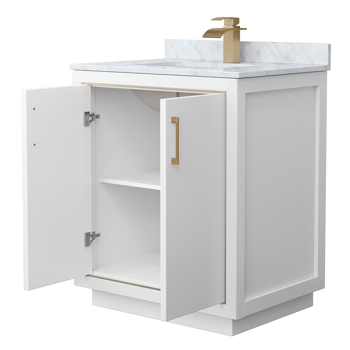 Icon 30" Free Standing Single Basin Vanity Set with Cabinet and Marble Vanity Top