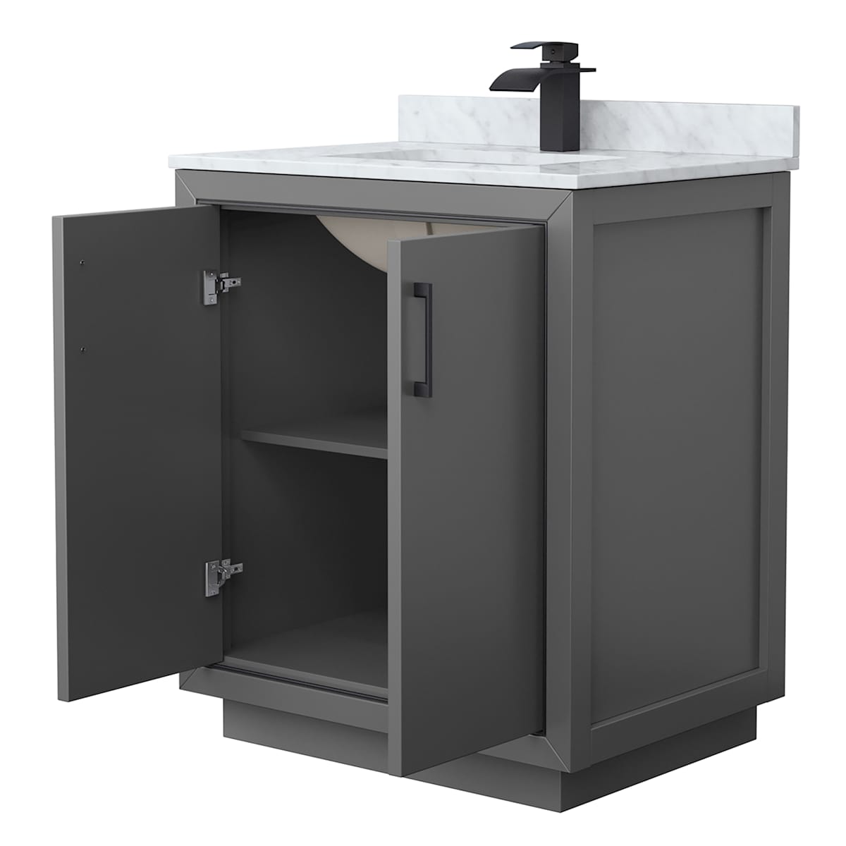 Icon 30" Free Standing Single Basin Vanity Set with Cabinet and Marble Vanity Top