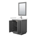 Icon 30" Free Standing Single Basin Vanity Set with Cabinet, Cultured Marble Vanity Top, and Framed Mirror - image 15