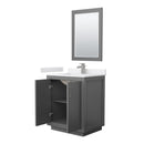 Icon 30" Free Standing Single Basin Vanity Set with Cabinet, Cultured Marble Vanity Top, and Framed Mirror - image 16