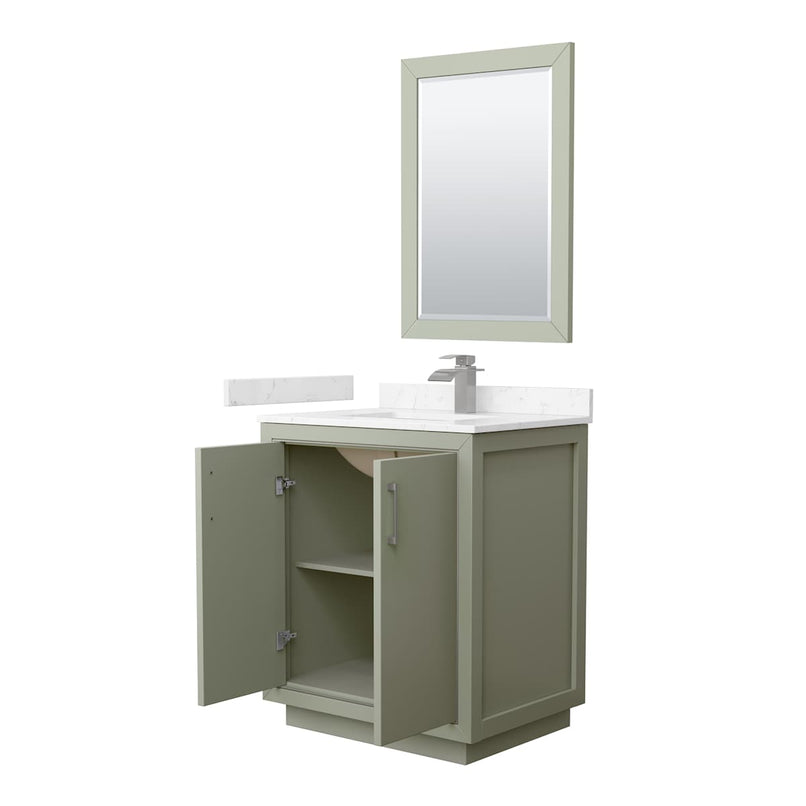 Icon 30" Free Standing Single Basin Vanity Set with Cabinet, Cultured Marble Vanity Top, and Framed Mirror - image 21