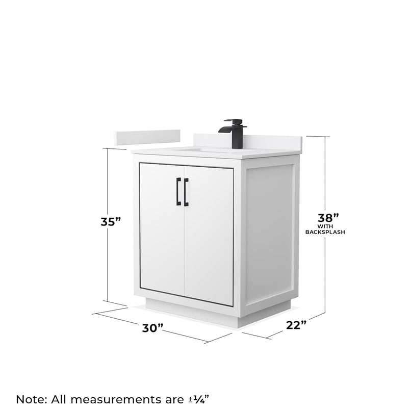 Icon 30" Free Standing Single Basin Vanity Set with Cabinet and Cultured Marble Vanity Top - image 7