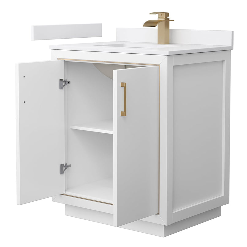 Icon 30" Free Standing Single Basin Vanity Set with Cabinet and Cultured Marble Vanity Top - image 13