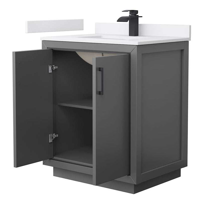 Icon 30" Free Standing Single Basin Vanity Set with Cabinet and Cultured Marble Vanity Top - image 17