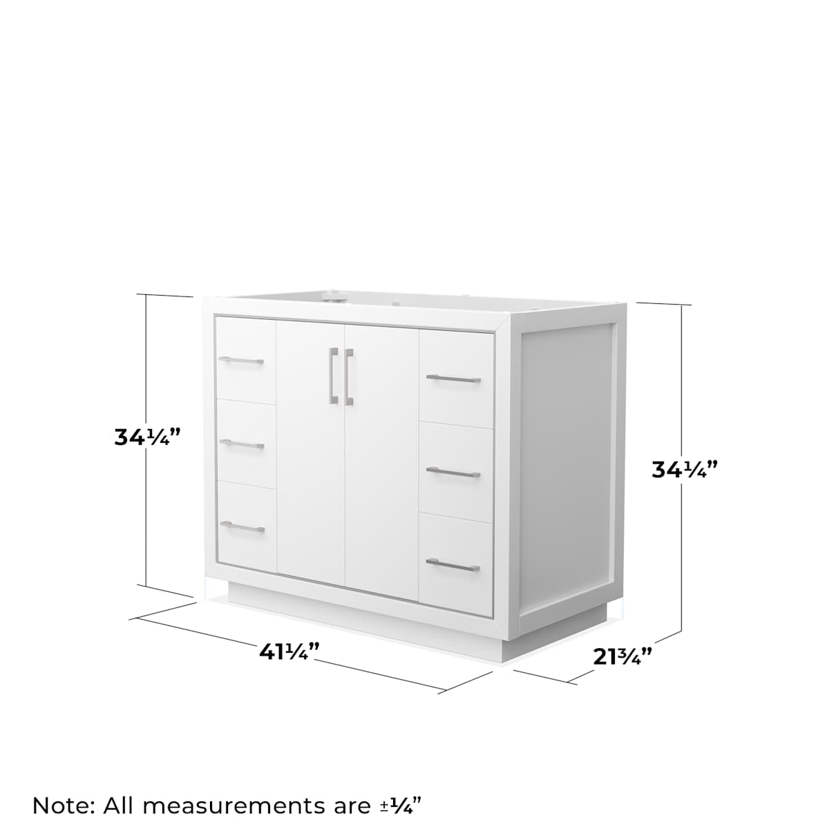 Icon 42" Single Free Standing Vanity Cabinet - Less Vanity Top