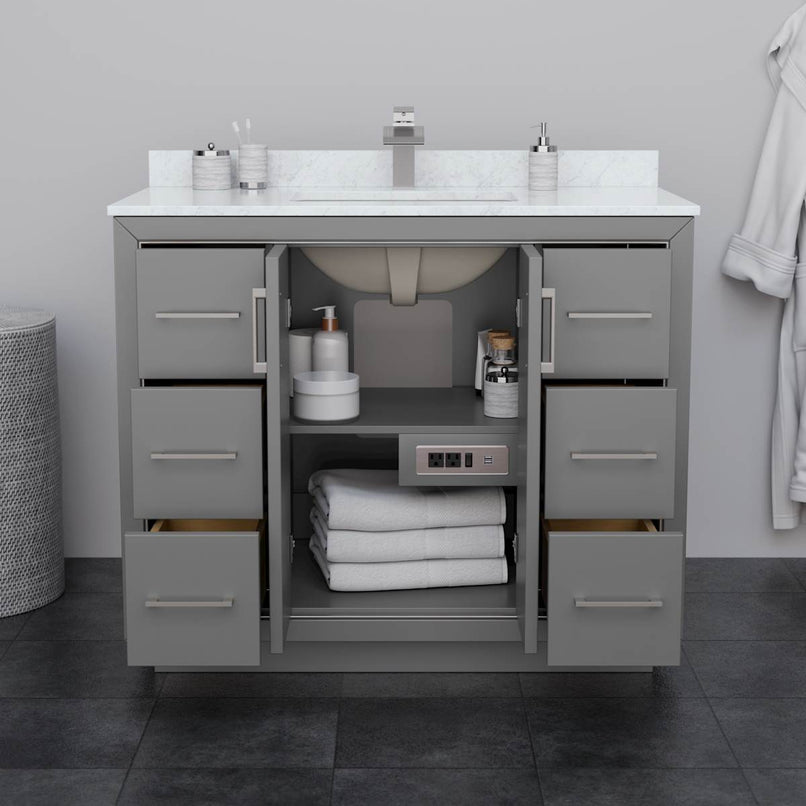 Icon 42" Single Free Standing Vanity Cabinet - Less Vanity Top - image 11