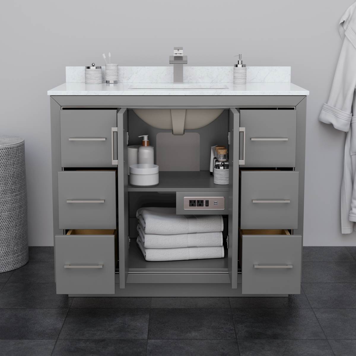 Icon 42" Single Free Standing Vanity Cabinet Only - Less Vanity Top