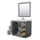 Icon 42" Free Standing Single Basin Vanity Set with Cabinet, Marble Vanity Top, and Framed Mirror - image 11