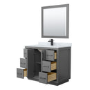 Icon 42" Free Standing Single Basin Vanity Set with Cabinet, Marble Vanity Top, and Framed Mirror - image 13