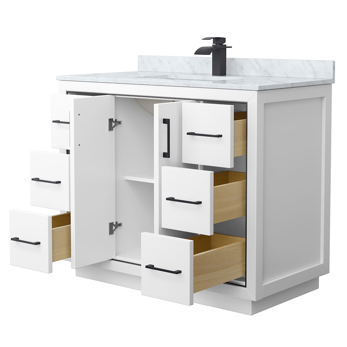 Icon 42" Free Standing Single Basin Vanity Set with Cabinet and Marble Vanity Top - image 8