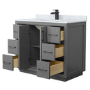 Icon 42" Free Standing Single Basin Vanity Set with Cabinet and Marble Vanity Top - image 11