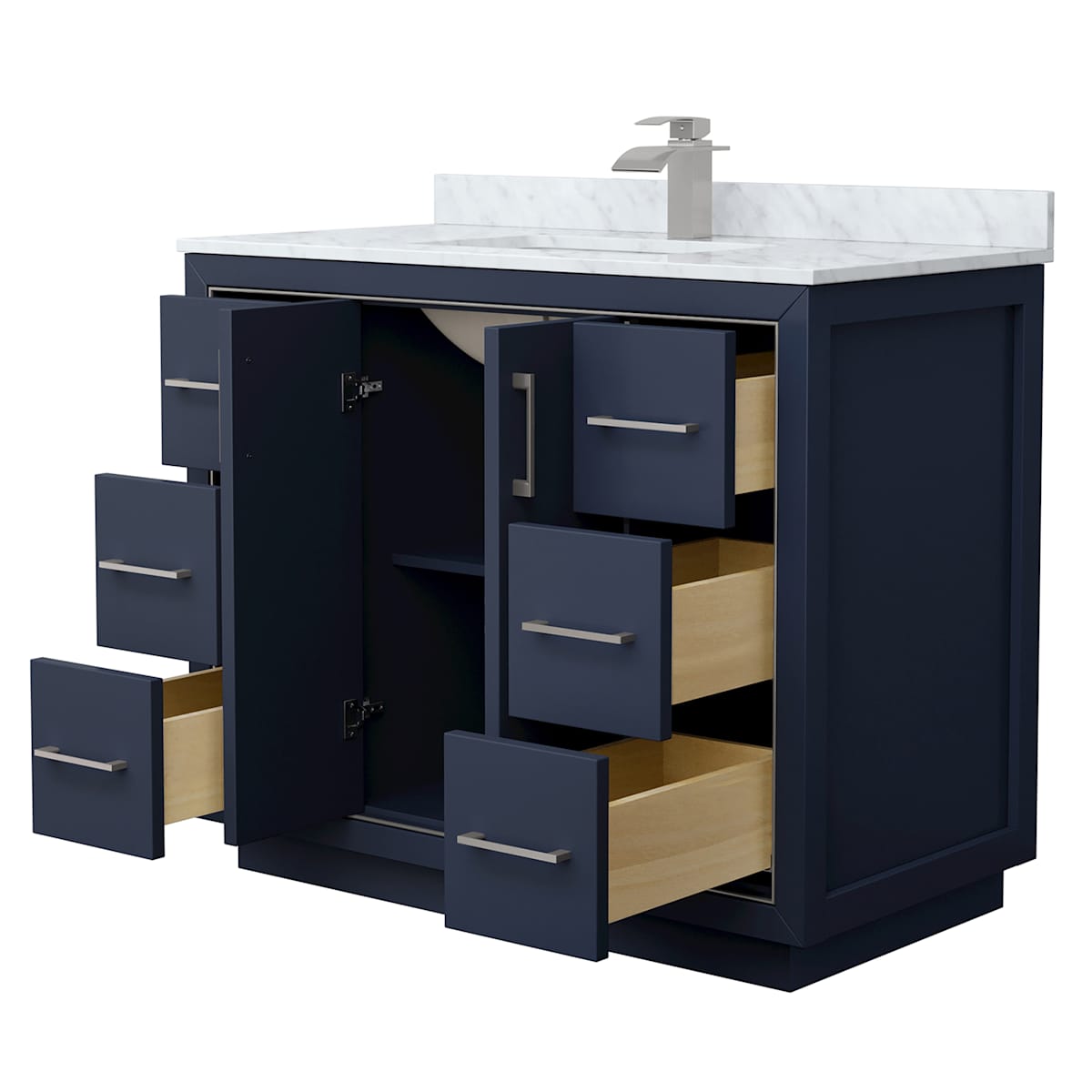 Icon 42" Free Standing Single Basin Vanity Set with Cabinet and Marble Vanity Top