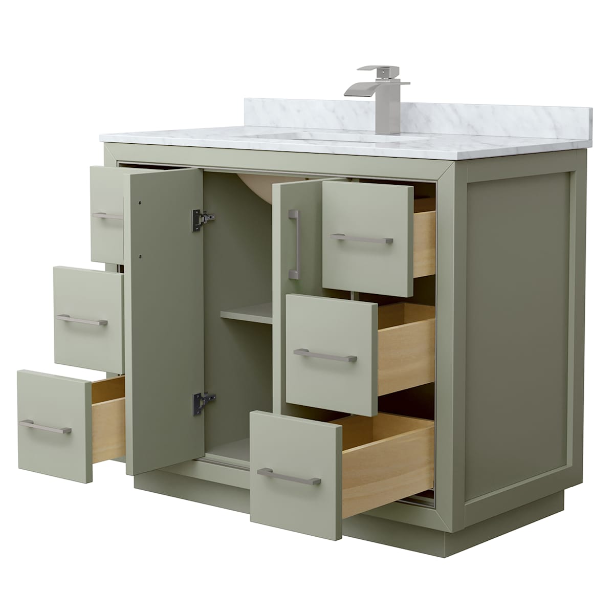 Icon 42" Free Standing Single Basin Vanity Set with Cabinet and Marble Vanity Top - image 13