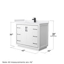 Icon 42" Free Standing Single Basin Vanity Set with Cabinet, Cultured Marble Vanity Top, and Framed Mirror - image 8