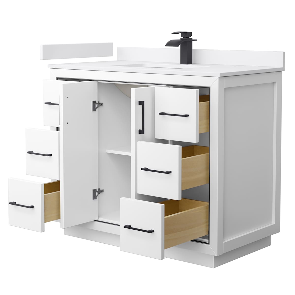 Icon 42" Free Standing Single Basin Vanity Set with Cabinet and Cultured Marble Vanity Top - image 11