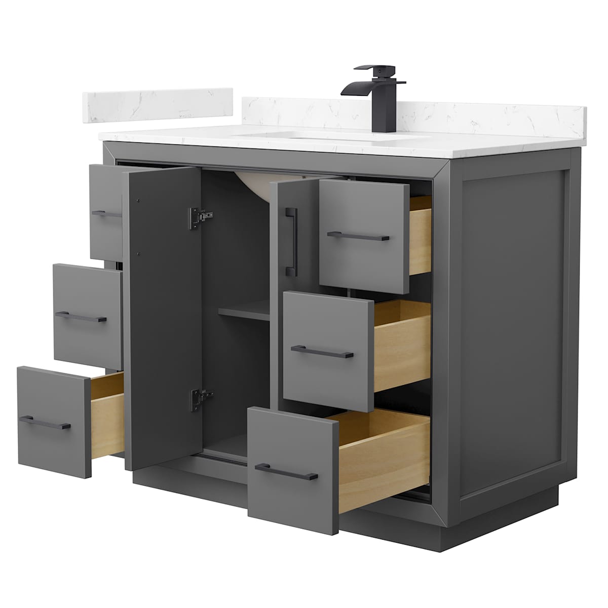 Icon 42" Free Standing Single Basin Vanity Set with Cabinet and Cultured Marble Vanity Top - image 16
