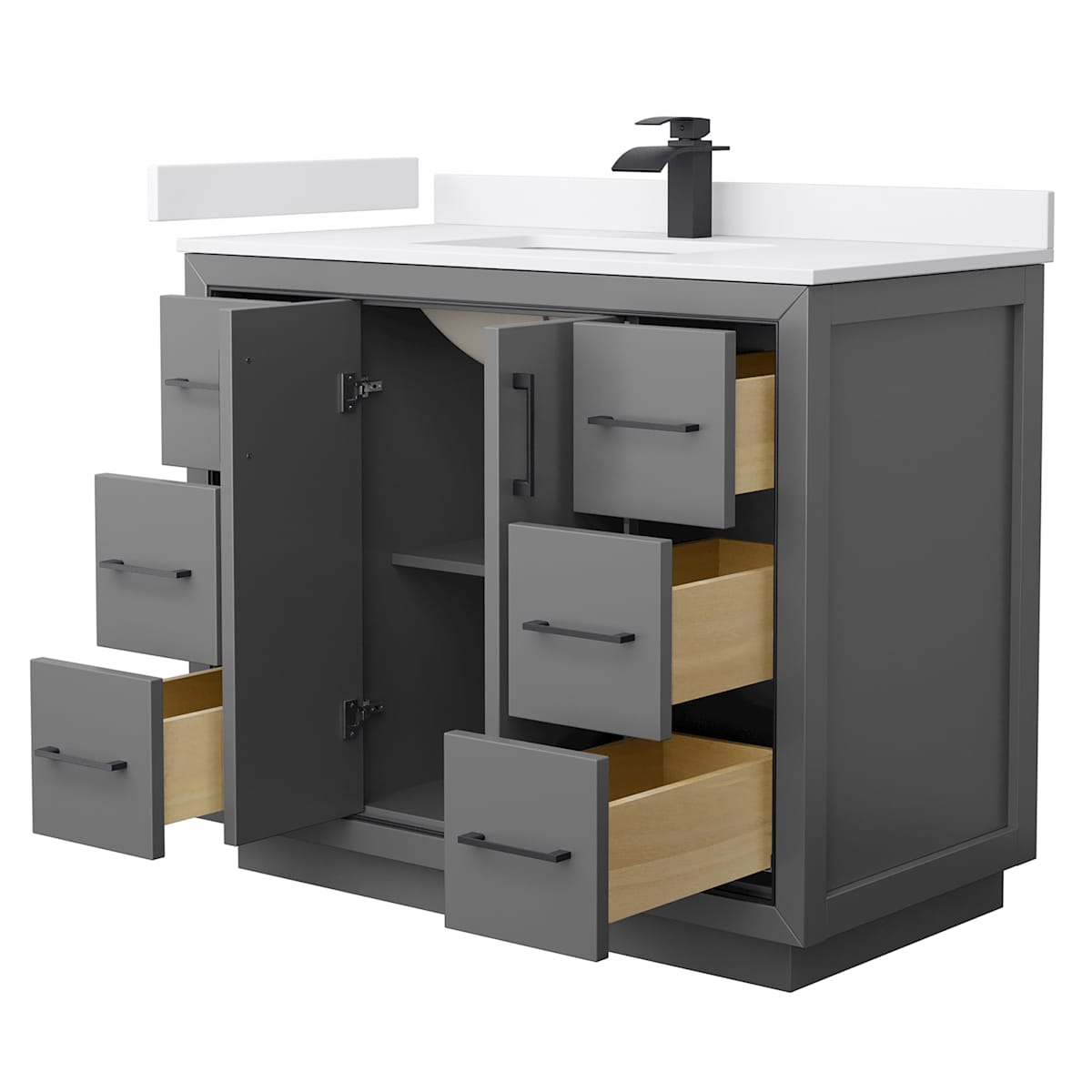 Icon 42" Free Standing Single Basin Vanity Set with Cabinet and Cultured Marble Vanity Top - image 17