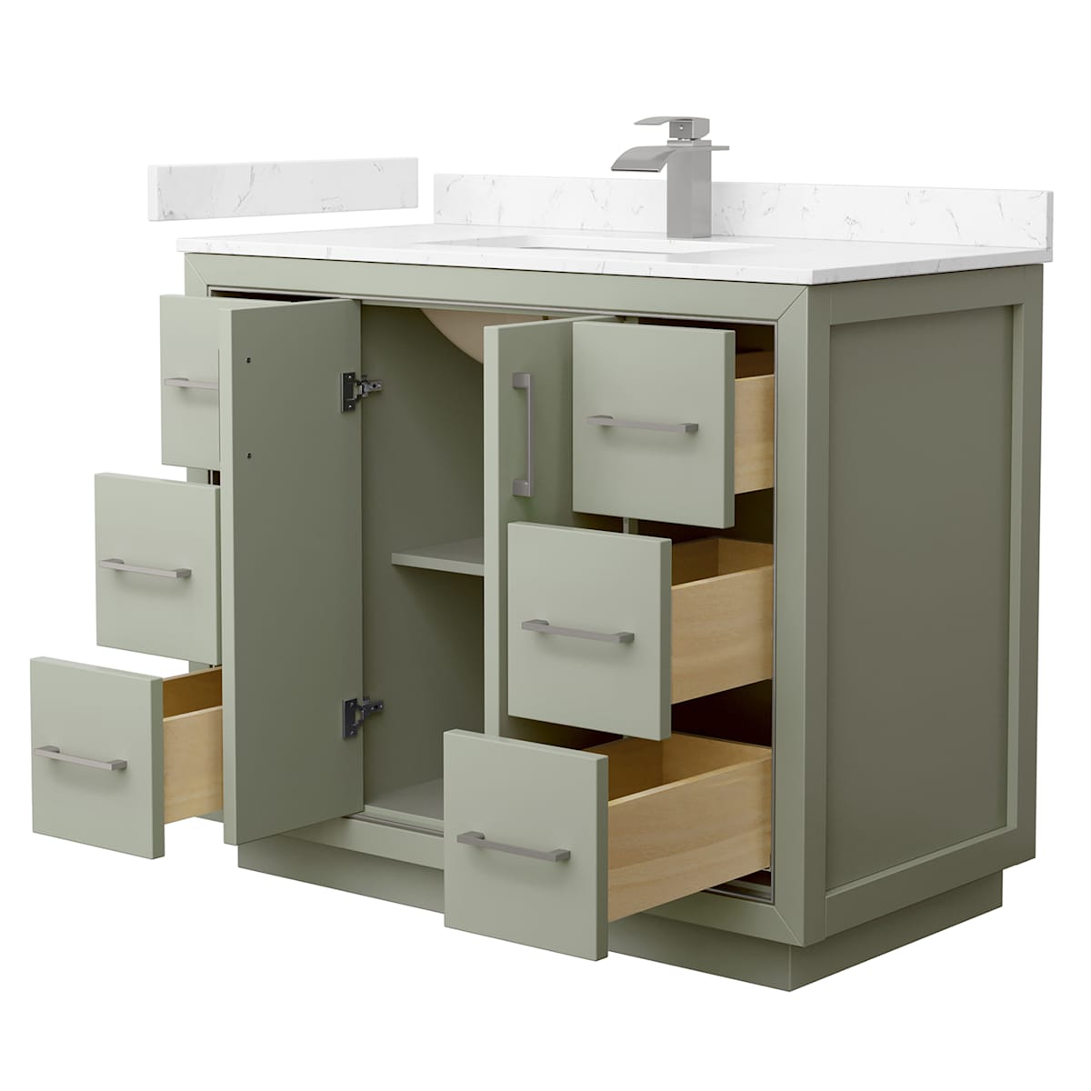 Icon 42" Free Standing Single Basin Vanity Set with Cabinet and Cultured Marble Vanity Top - image 20