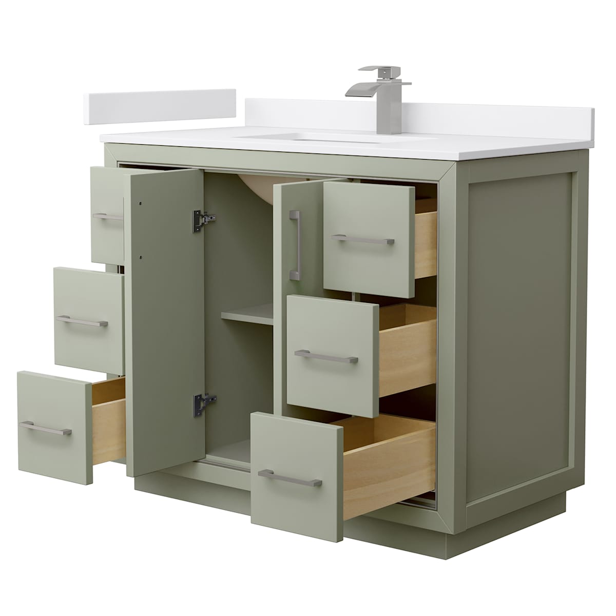 Icon 42" Free Standing Single Basin Vanity Set with Cabinet and Cultured Marble Vanity Top - image 21