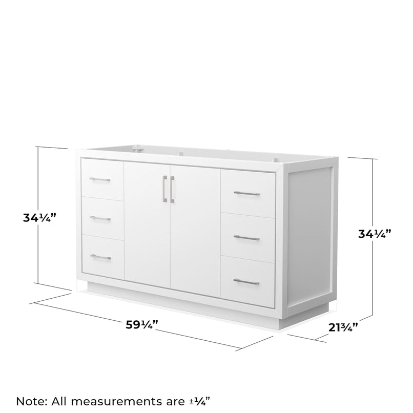 Icon 60" Single Free Standing Vanity Cabinet - Less Vanity Top - image 6