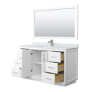 Icon 60" Free Standing Single Basin Vanity Set with Cabinet, Marble Vanity Top, and Framed Mirror - image 2