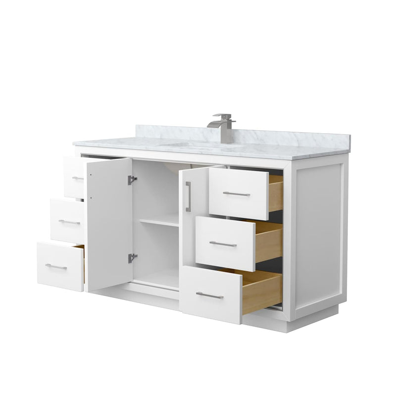 Icon 60" Free Standing Single Basin Vanity Set with Cabinet and Marble Vanity Top - image 2