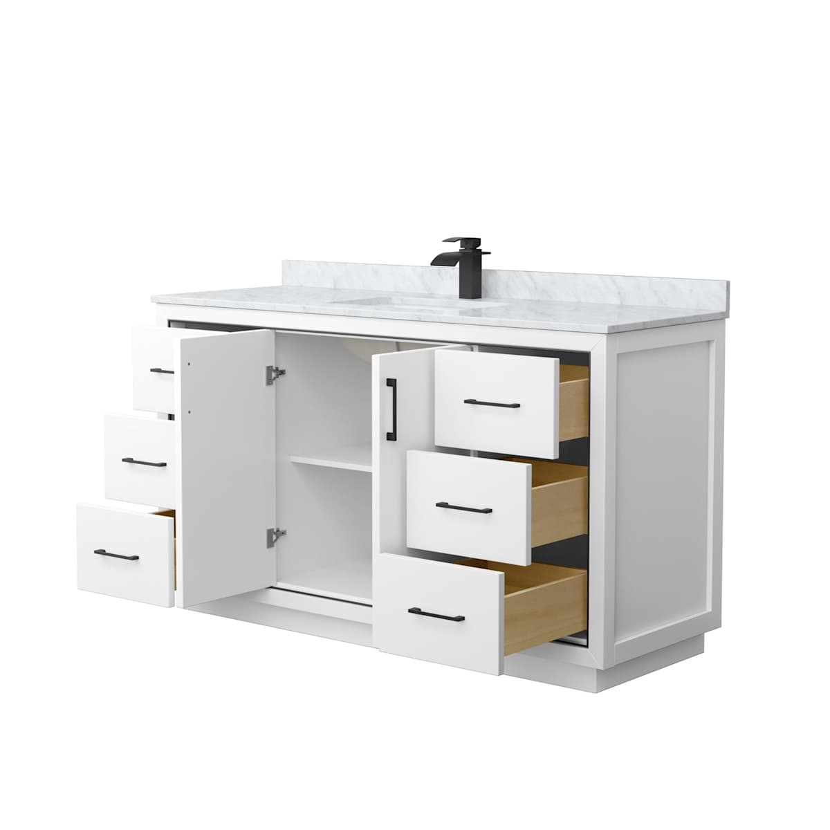 Icon 60" Free Standing Single Basin Vanity Set with Cabinet and Marble Vanity Top - image 8