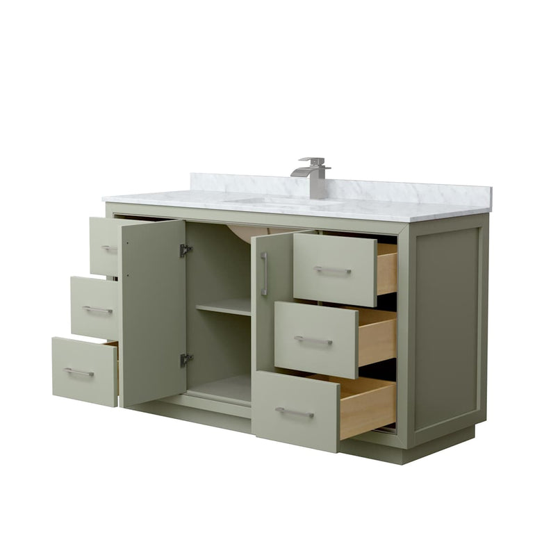 Icon 60" Free Standing Single Basin Vanity Set with Cabinet and Marble Vanity Top - image 13
