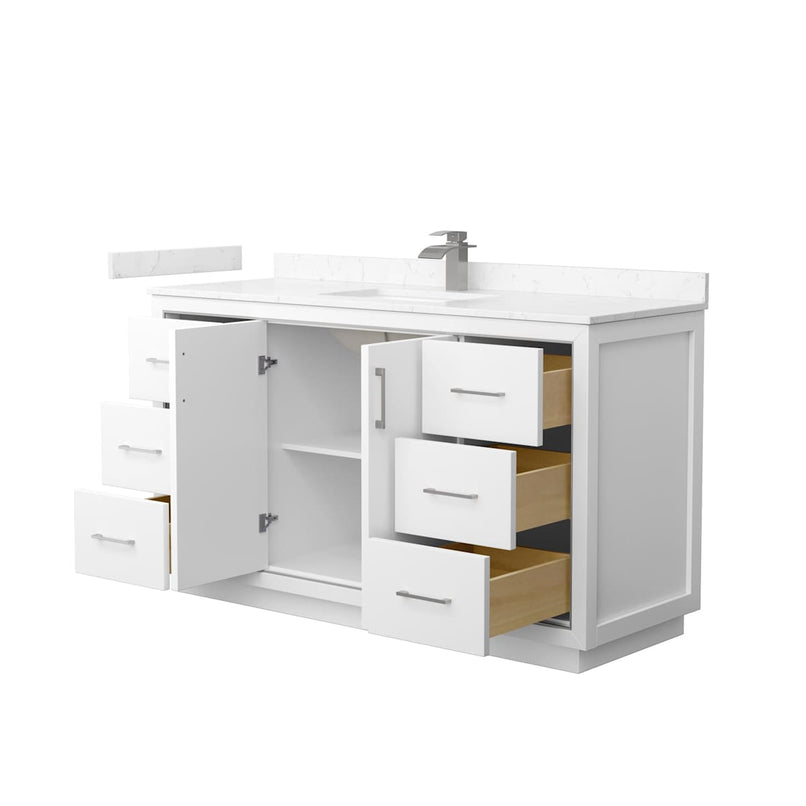Icon 60" Free Standing Single Basin Vanity Set with Cabinet and Cultured Marble Vanity Top - image 2