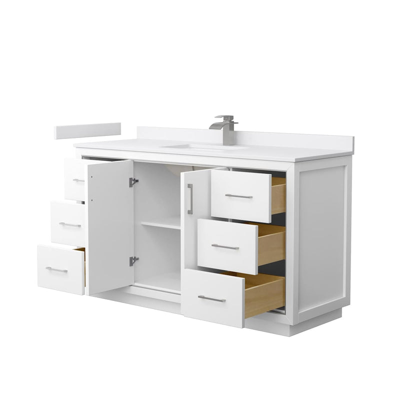 Icon 60" Free Standing Single Basin Vanity Set with Cabinet and Cultured Marble Vanity Top - image 9
