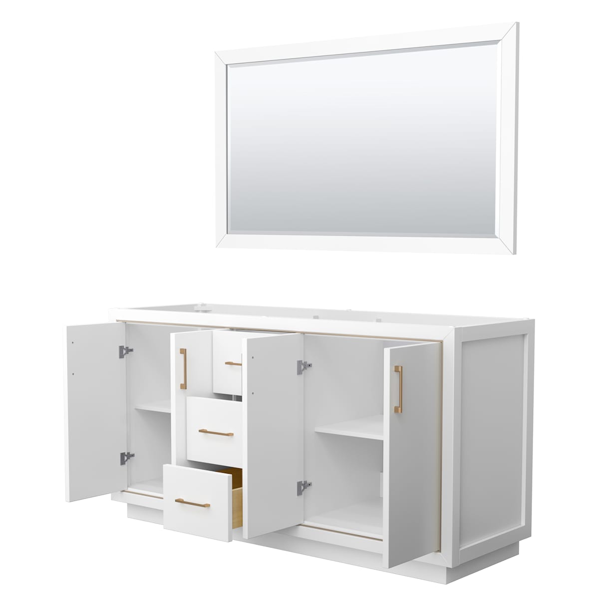 Icon 66" Double Free Standing Vanity Cabinet - Less Vanity Top