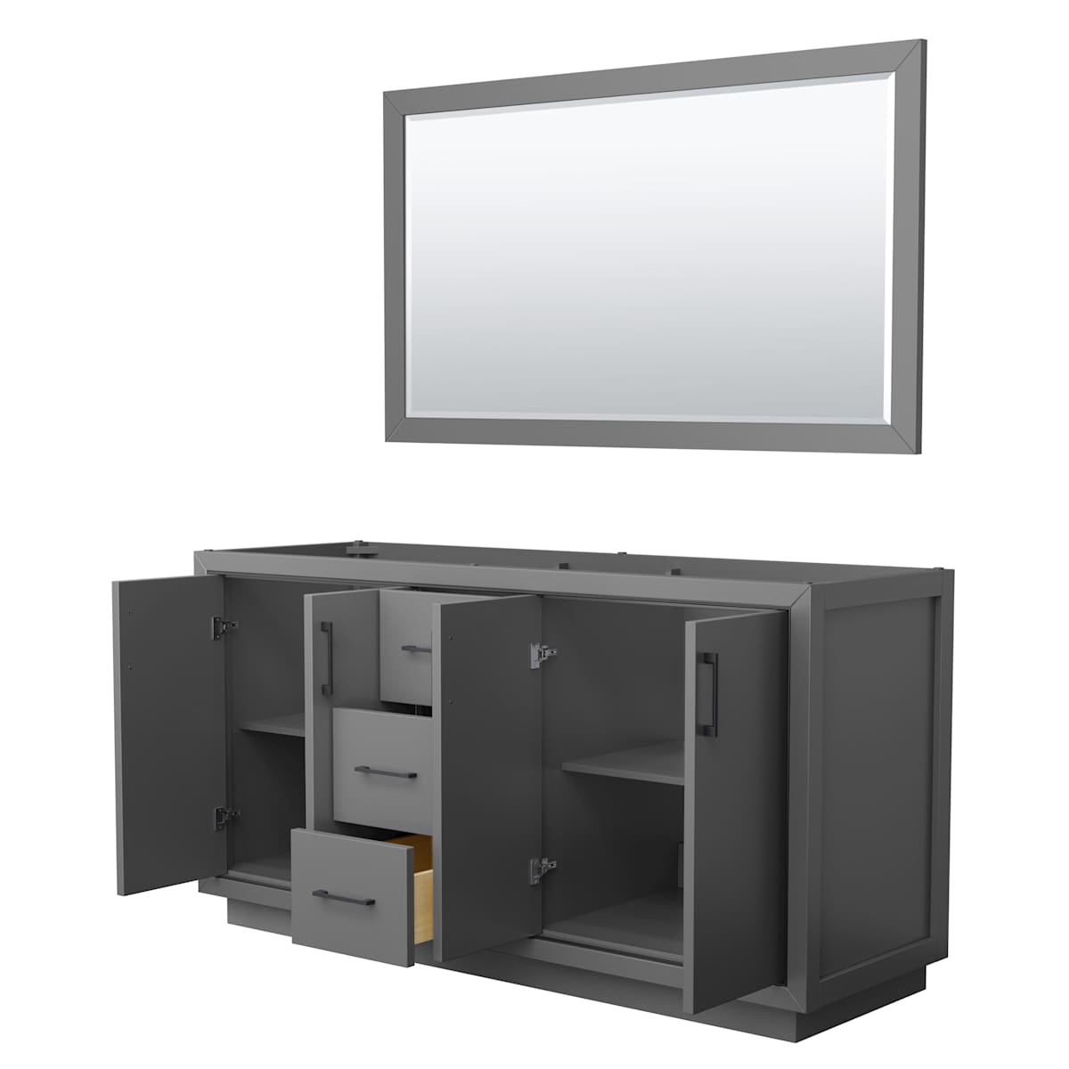 Icon 66" Double Free Standing Vanity Cabinet - Less Vanity Top