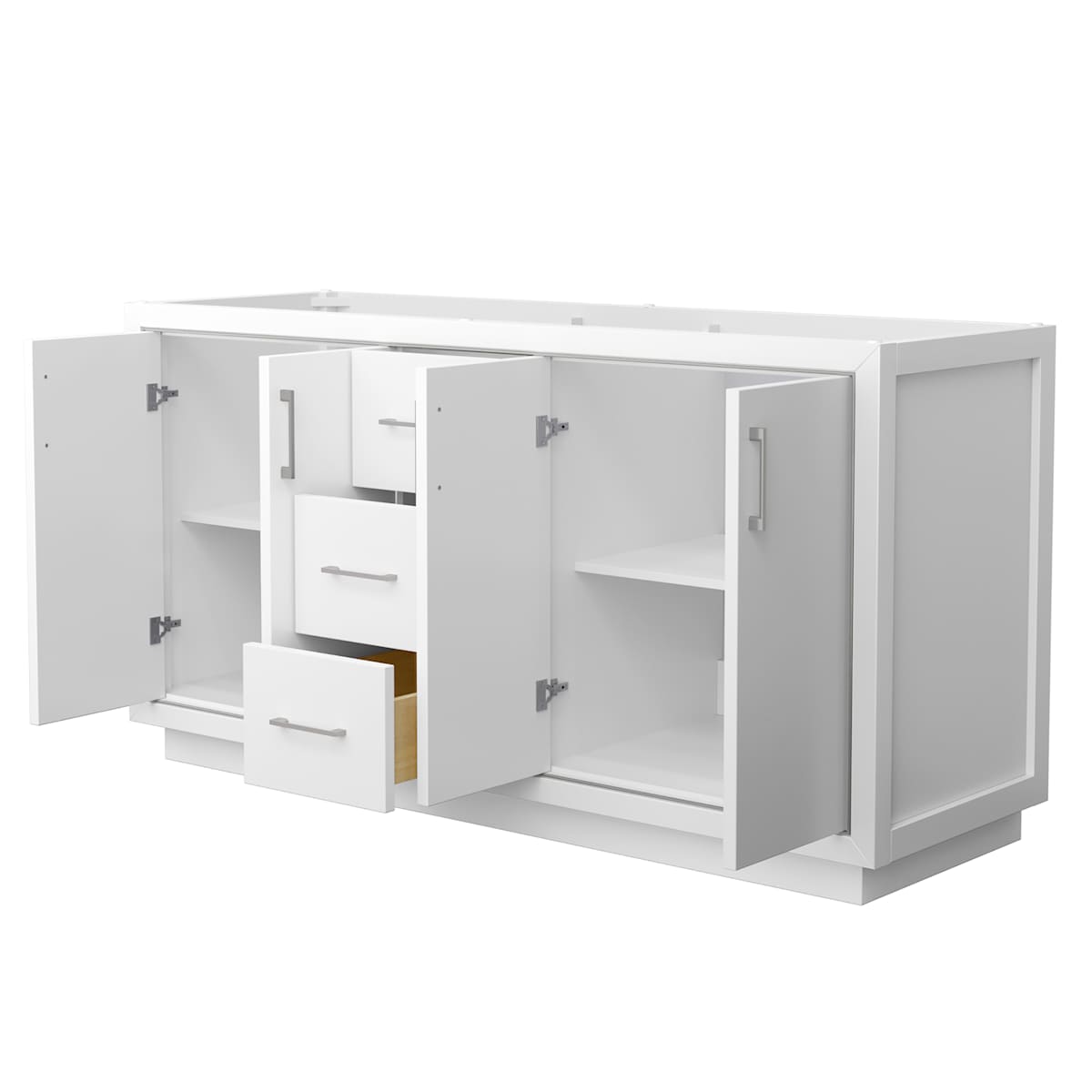 Icon 66" Double Free Standing Vanity Cabinet Only - Less Vanity Top