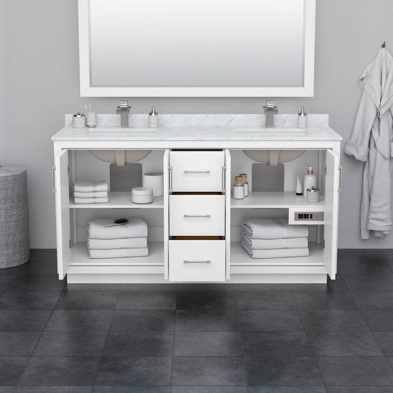 Icon 66" Double Free Standing Vanity Cabinet Only - Less Vanity Top - image 3
